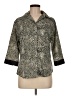 Mahek Animal Print Tan 3/4 Sleeve Button-Down Shirt Size M - photo 1