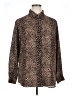 Lizsport 100% Polyester Animal Print Brown Long Sleeve Blouse Size XL - photo 1