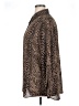 Lizsport 100% Polyester Animal Print Brown Long Sleeve Blouse Size XL - photo 5