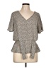 Sienna Sky 100% Polyester Gray Short Sleeve Blouse Size L - photo 1