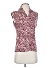 Le Suit Separates Animal Print Pink Sleeveless Button-Down Shirt Size S - photo 1