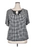 NY Collection Houndstooth Black Short Sleeve Blouse Size 2X - photo 1