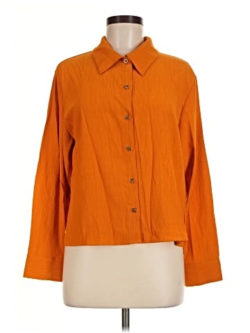 Zara 3/4 Sleeve Button-Down Shirt (view 1)