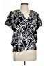Nine West 100% Polyester Black Short Sleeve Blouse Size L - photo 1
