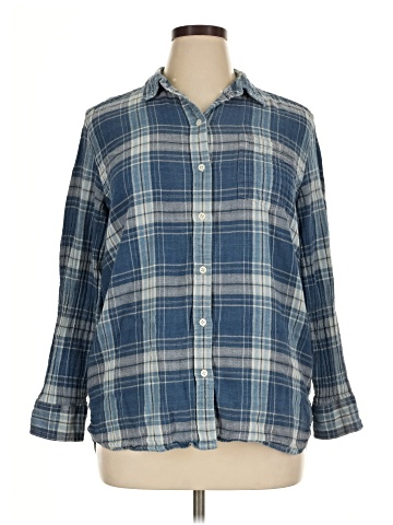 Lauren Jeans Co. 3/4 Sleeve Button-Down Shirt (view 1)