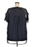 Torrid 100% Polyester Black Short Sleeve Blouse Size 2X Plus (2) - photo 2