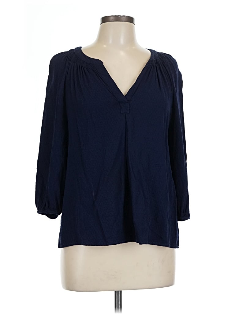 Pre-owned Crown & Ivy 3/4 Sleeve Blouse In Blue