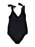 ASOS 100% Polyester Solid Black One Piece Swimsuit Size 6 - photo 2