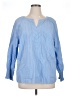 Talbots 100% Cotton Blue Long Sleeve Blouse Size 1X - photo 1
