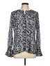Derek Lam 10 Crosby 100% Polyester Animal Print Blue Long Sleeve Blouse Size 10 - photo 1