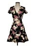 Aqua Floral Black Cocktail Dress Size XS - photo 1
