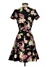 Aqua Floral Black Cocktail Dress Size XS - photo 2