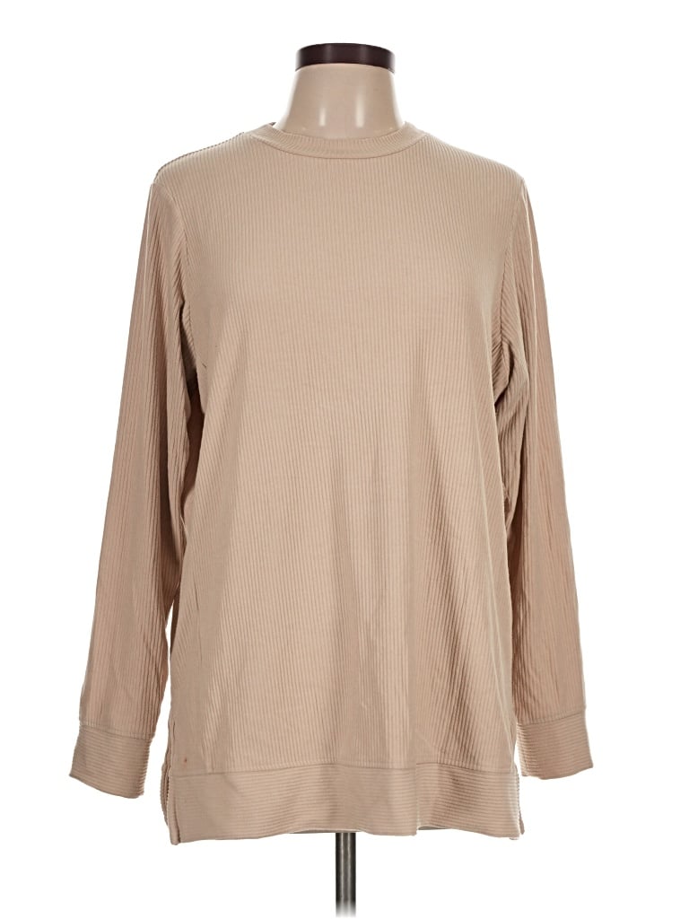 Pre-owned Tommy John Long Sleeve Top Tan Turtleneck Tops