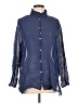 Unbranded Blue Long Sleeve Silk Top Size L (estimated) - photo 1