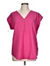 Calvin Klein 100% Polyester Pink Short Sleeve Blouse Size L - photo 1
