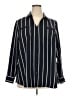 41Hawthorn 100% Polyester Stripes Black 3/4 Sleeve Blouse Size 2X - photo 1
