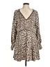 H&M 100% Polyester Animal Print Brown Casual Dress Size M - photo 1
