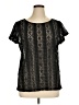 Ann Taylor LOFT Black Short Sleeve Blouse Size XL - photo 1