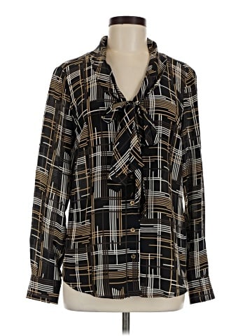 Trina Turk Long Sleeve Silk Top (view 1)