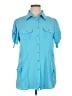 Notations 100% Polyester Blue Short Sleeve Blouse Size XL - photo 1