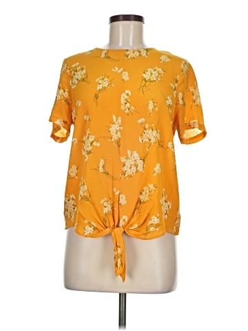 Madewell Silk Button-Back Tie Tee in Butterfly Garden (view 1)