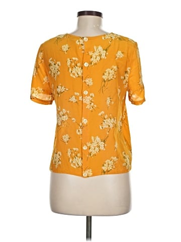 Madewell Silk Button-Back Tie Tee in Butterfly Garden (view 2)