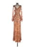 Mac Duggal 100% Polyester Paisley Brown Cocktail Dress Size 2 - photo 2