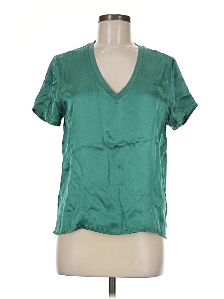 Pre-owned Nation Ltd Short Sleeve Blouse In Green