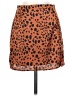Le Lis 100% Polyester Animal Print Orange Casual Skirt Size S - photo 1