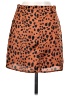 Le Lis 100% Polyester Animal Print Orange Casual Skirt Size S - photo 2