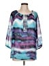 Laura Ashley 100% Polyester Purple 3/4 Sleeve Blouse Size L - photo 1