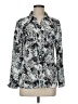 Coral Bay 100% Polyester Paisley Silver Long Sleeve Blouse Size M - photo 1