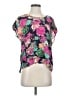 Maeve 100% Silk Pink Teal Short Sleeve Silk Top Size 4 - photo 1