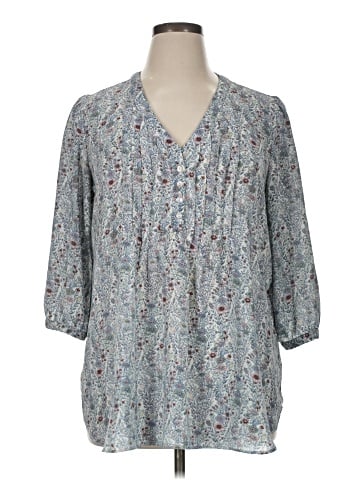 Rose + Olive 3/4 Sleeve Blouse (view 1)
