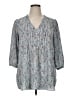 Rose + Olive 100% Polyester Gray 3/4 Sleeve Blouse Size 1X - photo 1