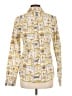 Odille Print Yellow Long Sleeve Button-Down Shirt Size 12 - photo 2