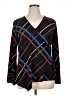 Rafaella Argyle Black Long Sleeve Blouse Size XL - photo 1