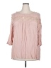 Torrid 100% Rayon Pink 3/4 Sleeve Blouse Size 2X Plus (2) - photo 1