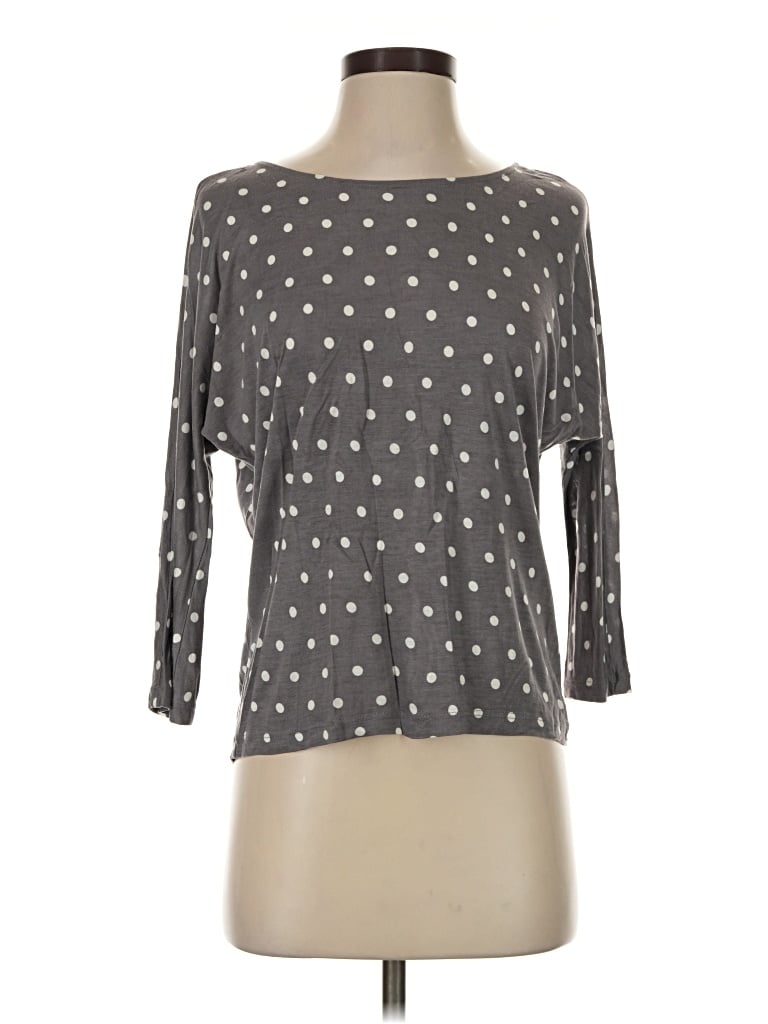Pre-owned Forever 21 3/4 Sleeve T-shirt In Gray