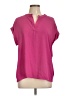 Pleione 100% Polyester Pink Short Sleeve Blouse Size L - photo 1