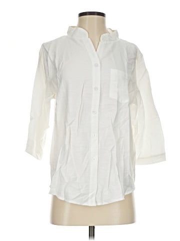 Unbranded 3/4 Sleeve Button-Down Shirt (view 1)