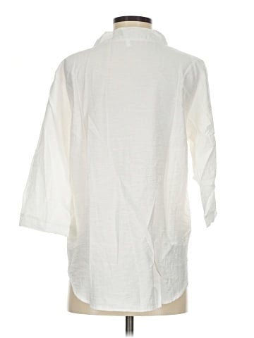 Unbranded 3/4 Sleeve Button-Down Shirt (view 2)