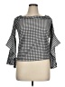 Express Houndstooth Gray Black 3/4 Sleeve Blouse Size M - photo 1