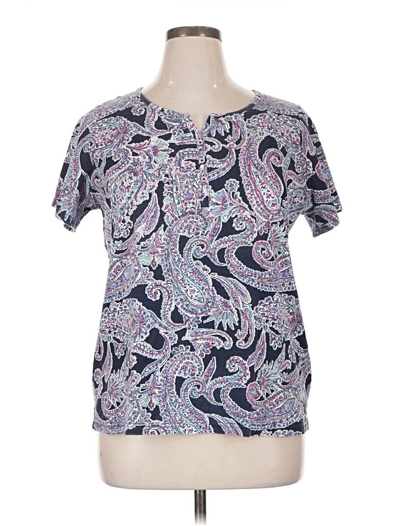 Pre-owned Croft & Barrow Short Sleeve T-shirt In Purple