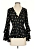 Blue Rain 100% Polyester Black 3/4 Sleeve Blouse Size S - photo 1