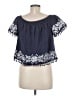 Blue Rain Blue Short Sleeve Blouse Size M - photo 2