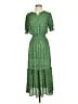Max Studio 100% Polyester Paisley Green Casual Dress Size S - photo 1