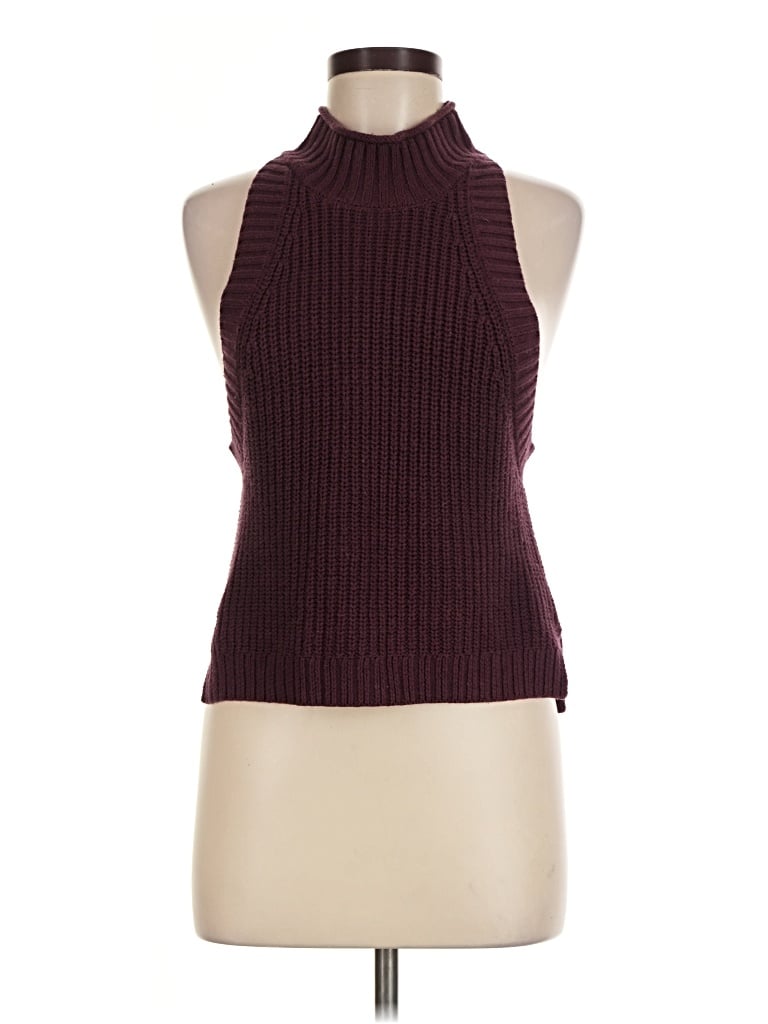 Pre-owned Kendall & Kylie Tank Top Burgundy Halter Neckline Tops