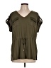 Calvin Klein 100% Polyester Green Short Sleeve Blouse Size L - photo 1