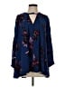 Free People 100% Rayon Blue Long Sleeve Blouse Size S - photo 1